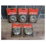 Stainless steel disc padlocks, still new in the package, set of five, see pictures for details.