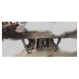 Heavy Duty Steel Welding Table with Bench Vise and Items on LOWER shelf