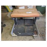 Prosource Rolling Shop Stool with Tool Tray
