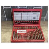 Snap-On EXD35 35-Piece Screw Extractor and Left-Hand Cobalt Drill Bit Set in Red Case