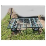 Green metal wagon platform base
