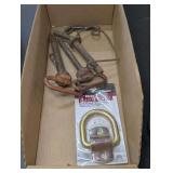 Assorted hitchpins, includes two heavy duty hitchpins and a 1/2” cargo D-ring anchor, cardboard bin is not included, see pictures for details.