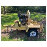 Trailer mounted Industrial equipment, believed to be Wacker Neuson PT6 series heavy-duty trash pump powered by a Lombardini 11LD 3-cylinder diesel engine. Pump is missing, working condition unknown, s