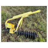 Farm implement, believed to be a 3-point hitch post hole digger (earth auger) see pictures for details.
