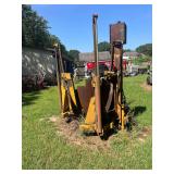 Tractor-mounted or loader-mounted tree spade (or tree transplanter), working condition unknown, see pictures for details.
