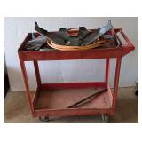Rolling red tool cart