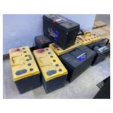 Set of nine used batteries. Working condition unknown