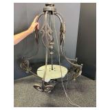 D2 – 3-bulb bronze colored hanging light, working condition unknown, see pictures for details.