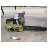 Small Poulan chainsaw with 10 inch bar, not locked up, working condition unknown, see pictures or details.