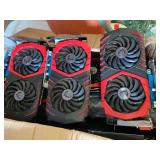D5 –MSI Gaming X series dual-fan graphics cards, working condition unknown, approximately 10+, see pictures or details.