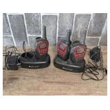 Midland walkie-talkies, set of three, with chargers, working condition unknown, see pictures for details.