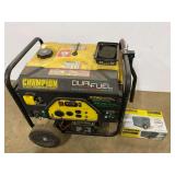 CHAMPION BRAND DUAL FUEL. GASOLINE AND PROPANE GENERATOR. DOES SPIN OVER WHEN TESTED.