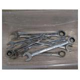 Standard combination wrenches, approximately eight pieces, tub is not included, see pictures for details.