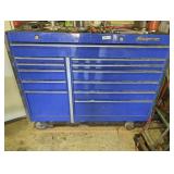 Snap-on Blue Rolling Tool Cabinet with Remaining Contents in Drawers