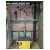 All Items in Back Wall and Floor Area Marked 5022 inlcuding Oil Filter Wrenches, Contico Rolling Mobile Work Box, and More