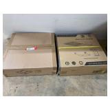 Lot consist of one LED shoebox light and one LED canopy light.