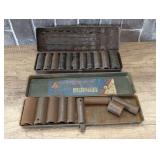 Deep well socket assortment, comes in two carrying/storage cases, cardboard bin is not included, see for details.