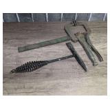 Locking C-Clamp and Welding Chip Hammer