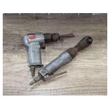 Pneumatic air ratchet wrench, and DeVilbiss pneumatic air hammer / chisel, see pictures for details.