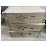 Set of three LED canopy light. Box is marked 150 W