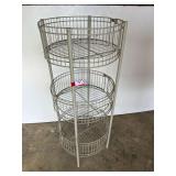 D5 –White 3-tier round wire basket display rack, see pictures for details.