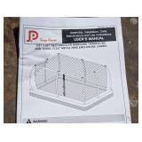 12FT X 8FT RECTANGULAR INGROUND TRAMPOLINE AND "STEEL FLEX" METAL RING ENCLOSURE COMBO with parts, please inspect this item to make sure it fits your needs, no guarantee all parts are there. See pictu