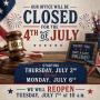 July 4th Holiday Office Hours: Our office will be closed Thursday, July 2nd and will reopen Tuesday, July 7th.