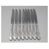 ROGERS STERLING WEDDING BELLE PATTERN STERLING SILVER HANDLE KNIVES, APPROXIMATELY 565g TOTAL WEIGHT