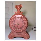 Vintage Ceramic Time for Cookies Clock Cookie Jar with Mouse Finial