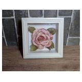 Shadow Box Wall Decor with Fabric Rose