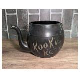 McCoy Pottery Black Glaze Kookie Kettle Cookie Jar