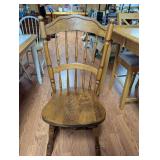 Wooden Windsor Style Dining Chair with Spindle Back