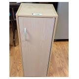 Light Wood Grain Finish Single Door Storage Cabinet with Shelves