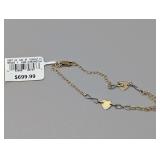 Gold Heart Link Bracelet Marked 10K, Approx. 8", Approx. 1.9g Total Weight w/ Retail Tag
