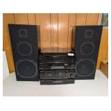 Garrard and TEAC Stereo System with Turntable, Receiver, Cassette Deck, Equalizer, and Speakers