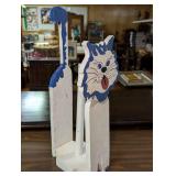 Handmade Wooden Cat Paper Towel Holder