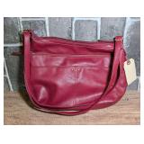 Red Shoulder Bag with Gold-Tone Hardware