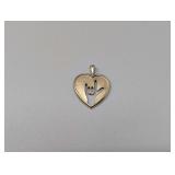 Yellow Gold I Love You Sign Language Heart Pendant Marked 14K, Approx. 1.9g Total Weight