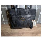 Classics Black Patch Leather Tote Handbag