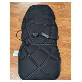 Black Heated and Vibrating Massaging Seat Cushion with Handheld Controller and AC Power Adapter