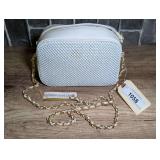 Whiting and Davis White Mesh Crossbody Handbag