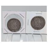 1954-P 1962-D SILVER FRANKLIN HALF DOLLAR COINS
