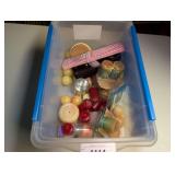 Sterilite Plastic Storage Tote Filled with Assorted Candles and Desk Organizer