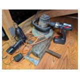 Assorted Power Tools Lot including Large PET Zephyr Drill, Sears Craftsman Drill, Drill Master Cordless Drill, and Wen Car Waxer