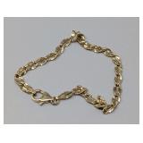 Gold Link Bracelet Marked 10K, Approx 7.5 Inches, Approx. 2.2g Total Weight