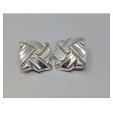 Mexican Sterling Silver Geometric Post Earrings