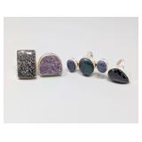 Collection of Four 925 Sterling Silver Gemstone Rings
