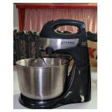 Kitchen Selectives Black and Stainless Steel Stand Mixer with Bowl and Beaters