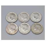 1966 THROUGH 1969 KENNEDY 40% SILVER HALF DOLLAR COINS, INCLUDES 1968-D