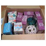 Assorted Box Lot of Ceramic Figurines, Salt and Pepper Shakers, and More